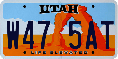 UT license plate W475AT