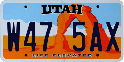 UT license plate W475AX
