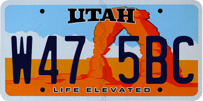 UT license plate W475BC