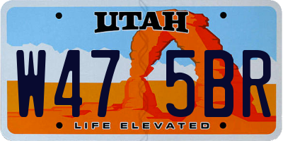 UT license plate W475BR