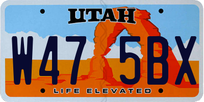 UT license plate W475BX