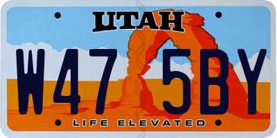 UT license plate W475BY