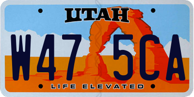 UT license plate W475CA