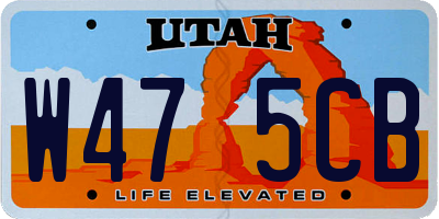 UT license plate W475CB