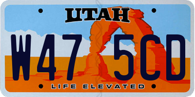 UT license plate W475CD