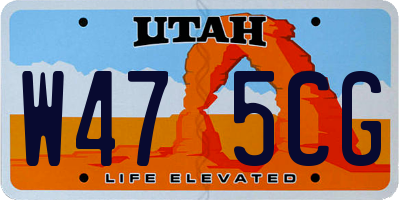 UT license plate W475CG