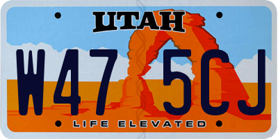 UT license plate W475CJ