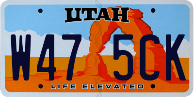 UT license plate W475CK