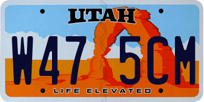 UT license plate W475CM