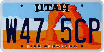 UT license plate W475CP