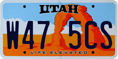 UT license plate W475CS