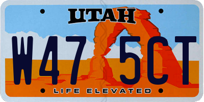UT license plate W475CT