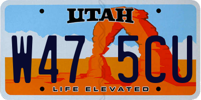 UT license plate W475CU