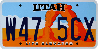 UT license plate W475CX
