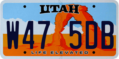 UT license plate W475DB
