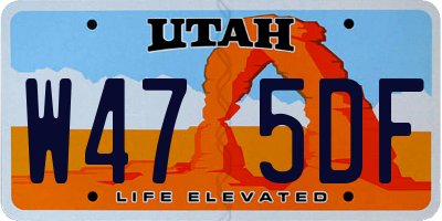 UT license plate W475DF