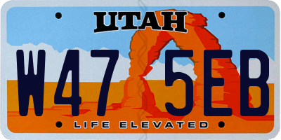 UT license plate W475EB