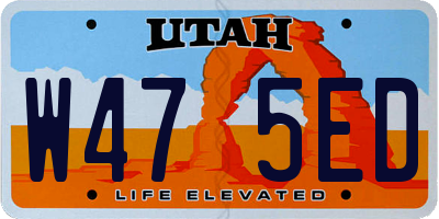 UT license plate W475ED