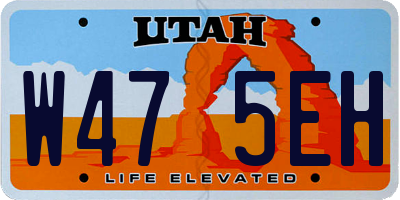UT license plate W475EH