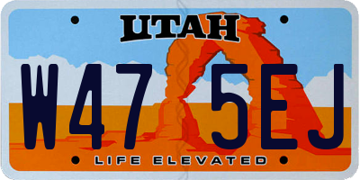 UT license plate W475EJ