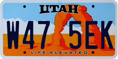 UT license plate W475EK