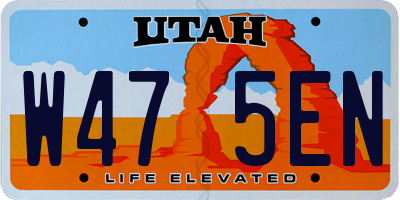 UT license plate W475EN