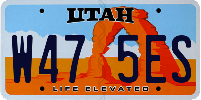UT license plate W475ES