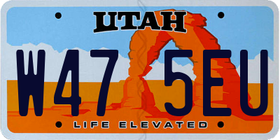 UT license plate W475EU