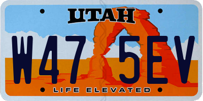 UT license plate W475EV