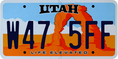 UT license plate W475FF