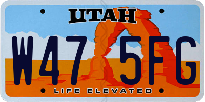 UT license plate W475FG
