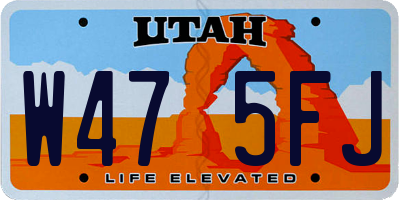 UT license plate W475FJ