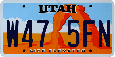 UT license plate W475FN