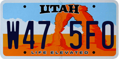 UT license plate W475FO