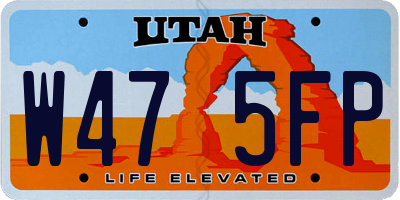 UT license plate W475FP