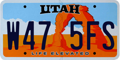 UT license plate W475FS
