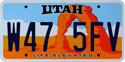 UT license plate W475FV