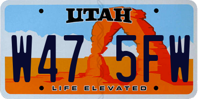 UT license plate W475FW