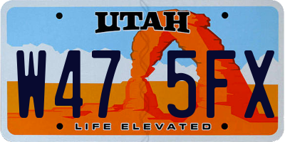 UT license plate W475FX