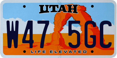 UT license plate W475GC