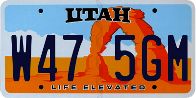 UT license plate W475GM
