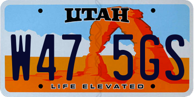 UT license plate W475GS