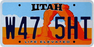 UT license plate W475HT