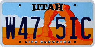 UT license plate W475IC