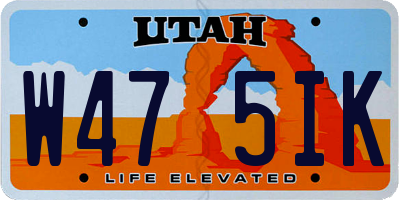 UT license plate W475IK