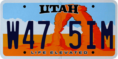 UT license plate W475IM
