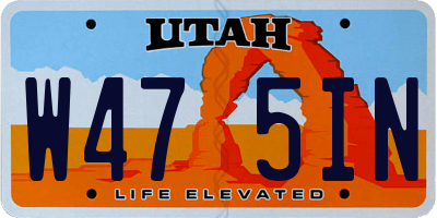 UT license plate W475IN