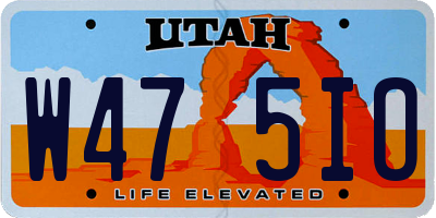 UT license plate W475IO