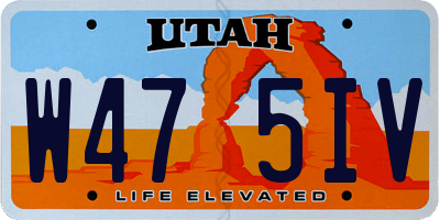 UT license plate W475IV