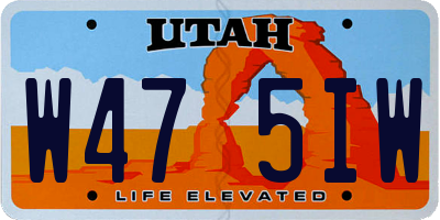UT license plate W475IW